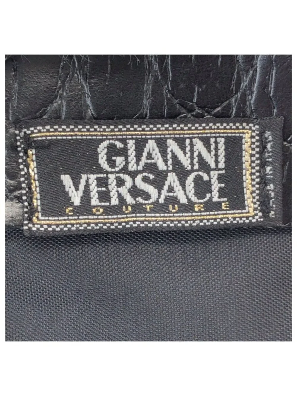 Versace Vintage Medusa Black Gold Nylon Backpack
